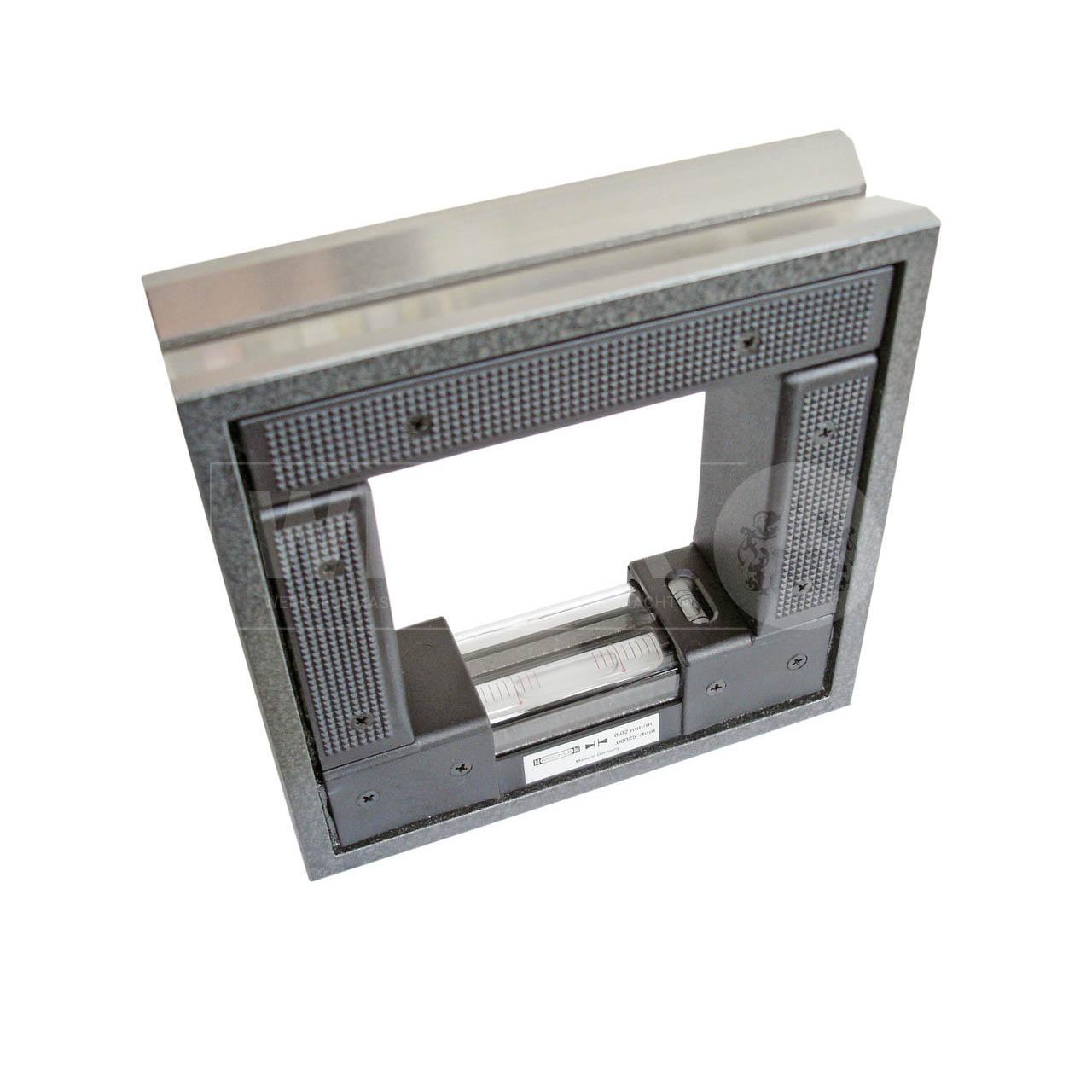 Rahmenwasserwaage, Genauigkeit 0,3 mm/m, 100x100 mm, DIN 877