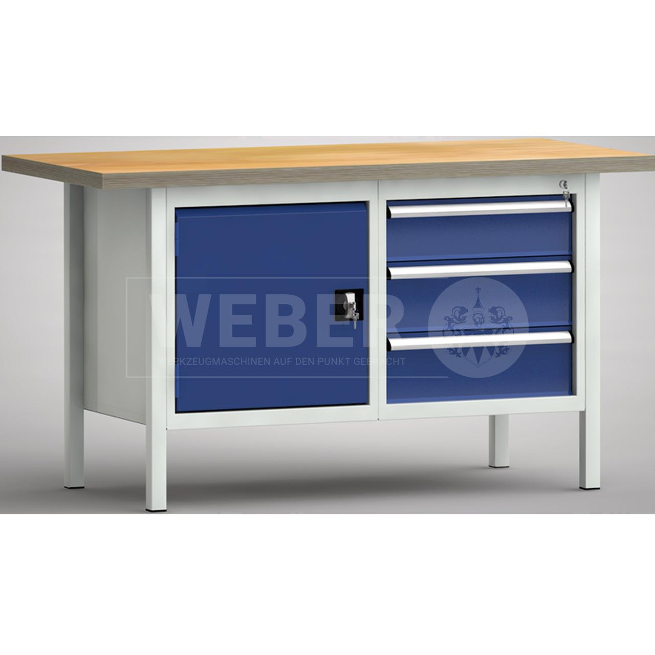 Werkbank mit Tür und 3 Schubladen